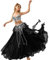 ROYAL SMEELA Bauchtanz-Kostüm-Set für Damen, Bauchtanz-BH und Gürtel, Chiffon, Tanzröcke, professionelles Outfit, 3-teilig, 02-schwarz, Mittel