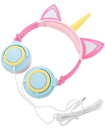 Homoyoyo Unicorn Headset Boys and Girls Headphones over Ear Headphones Led Light Creative Design