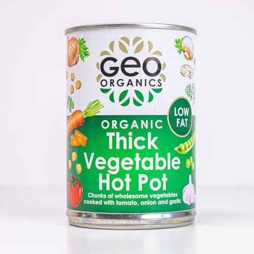 Geo Organics Vegetable Hot Pot 400g (Pack of 6) - Organic One-Pot Dish with Carrots, Parsnips, Potatoes, Mushrooms, and Tomatoes | Vegan & Gluten-Free | Heat & Serve for Quick and Flavorful Meals