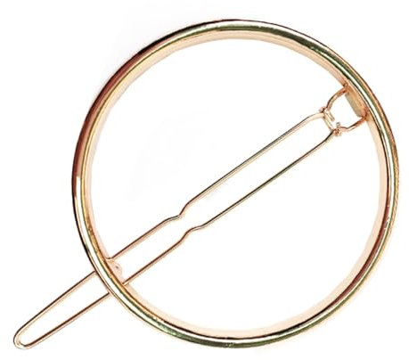 HSIXHAF 1 pcs Kreis Haarspange Hohl Rund Gold Haarklammer Haarnadel Minimalistische Bobby Pin Rost- und korrosionsbeständige Haarnadel aus Legierung für Gilrs und Frauen, Mit Samtbeutel