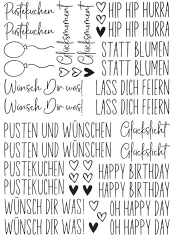 Fräulein Lotti | Wasserschiebefolie fuer Stabkerzen - Thema: Geburtstag | Tattoofolie | schwarz DIN A5