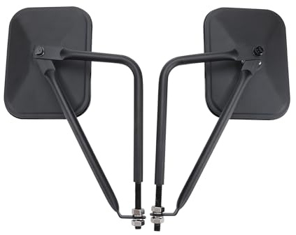 GOOFIT Modifizierende A-Säule Rückspiegel mit Rückansicht Seitenspiegel Schnelle Entfernung Schwarz Square Ersatz für Wrangler CJ YJ TJ JK JL Off-Road UTV ATV