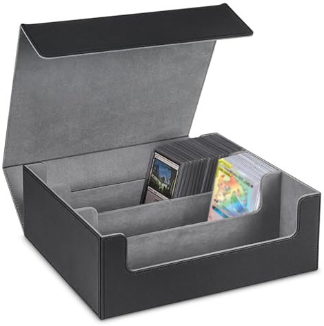WYFDCZZP Sammelkarten-Aufbewahrungsbox für 1800+ Karten, Premium Magnetic Deck Boxen, PU Leder Starkes Magnetic Sammelkarten Box, Spielkarten Deck Boxe für TCG Magic the Gathering YuGiOh Karten (B)