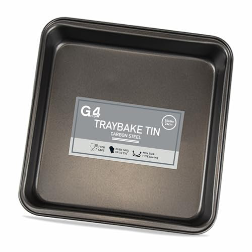 G4GADGET Non-Stick Baking Tray for Oven - 24cm Durable Carbon Steel, Easy Clean, Dishwasher Safe | Perfect for Baking, Roasting, and Cooking