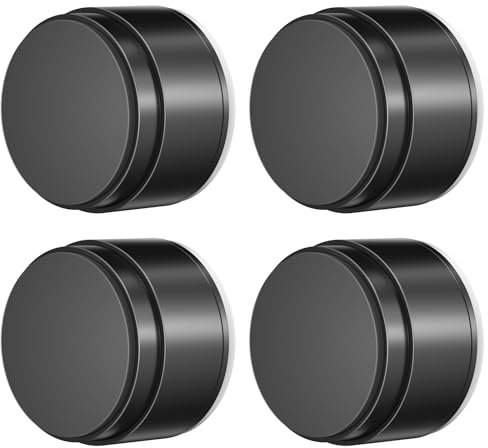 4 Stück Türstopper Wand Schwarz Selbstklebend, Aluminium Wandpuffer mit Feder-Dämpfer, 3.05 * 2.38 CM