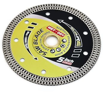 Solidure 125mm Diamant Trennscheibe,Fliesen Diamantscheibe Super Dünnes Diamant-Sägeblatt-Schneiden für Fliese und Feinsteinzeug,Marmor,Granit,Kacheln, Harte Bodenfliesen, Glasierte Klinker