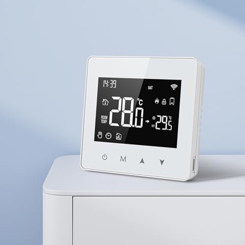 WLAN-Thermostat für Smart Homes, digitales Heizkessel-Thermostat, Touch-Tasten-Design, wöchentlich programmierbar, Kindersicherung, 86 x 86 x 28 mm, APP-Fernbedienung