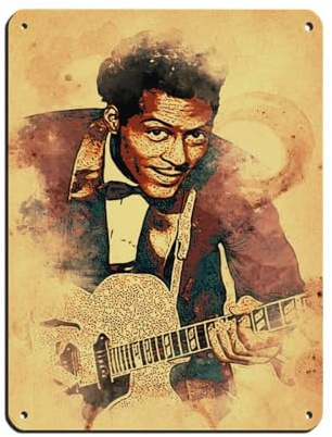 ocvdfss Poster Chuck Berry 019 Blechschild, Vintage, Metall, Pub, Club, Café, Bar, Zuhause, Wandkunst, Dekoration, Poster, Retro, 30 x 40 cm