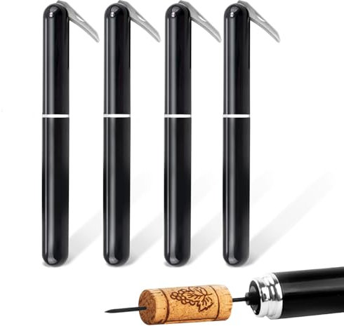 FBBULES 4 PCS Tire-Bouchon Pompe à Air 2-en-1 avec Coupe-Capsule, Ouvre-Bouteille à Pression d'air pour Bouteilles pour Maison, Restaurant, Fête, Cadeaux pour les Amateurs de Vin