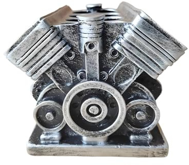 Pot À Crayons En Acier Inoxydable Avec Moteur 3D, Organiseur De Bureau Avec Moteur V8, Rangement Pour Crayons Et Cartes De Visite, Idéal Pour Les Passionnés De Course Automobile, Les Amis, La