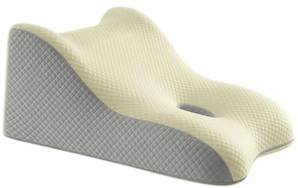 perfk Kissen für Bauchlage, Gesichtskissen Aus Baumwolle, Keilkissen für Bett Zur Unterstützung von Kinn Und Nacken Beim Lesen, Beige Gray