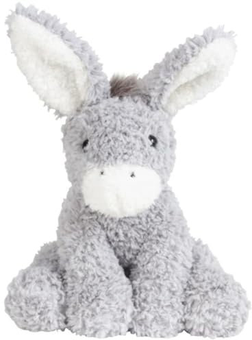 Geschenkestadl Esel sitzend 23cm grau kuschelweich Zottelfell Kuscheltier Plüschtier Stofftier