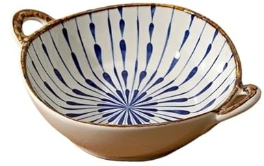 FGUJSUR Ciotola for noodles da 7,5 pollici in ceramica con manico, ciotola for insalata e pasta, stoviglie cucina, forno a microonde, teglia(Color1)