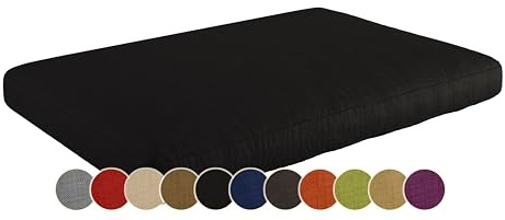 sunnypillow Palettenkissen für Gartenmöbel - Sitzkissen 120x80x15 cm - Palettenauflage für Palettensofa für Haus und Garten - Palettenpolster, Sitzpolster für Palettenmöbel - Kissen Schwarz