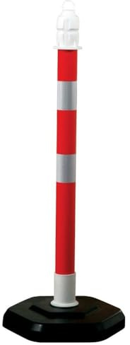 Temka 12403 ZR Pfosten mit Reflektierende Streifen, Rot/Weiß