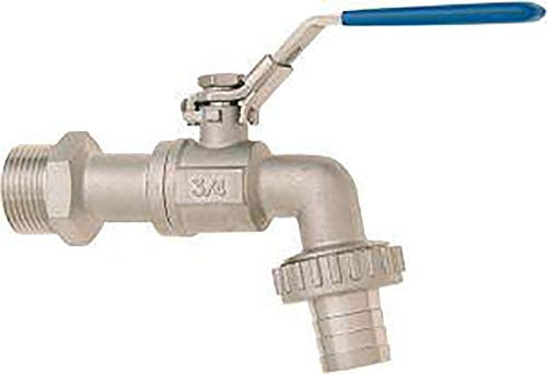 Geka Kugel-Auslaufventil 3/4 Zoll, Stahl, Silber/blau, 48 x 28 x 28 cm