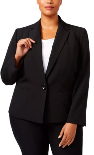 Kasper Petite Stretch Crepe One Button Blazer