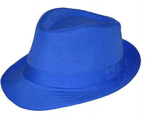 Sommer Fedora Hut Panama Strand Gangster Party Farbe blau