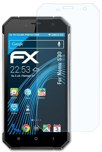 atFoliX Schutzfolie kompatibel mit Nomu S30 Folie, ultraklare FX Displayschutzfolie (3X)