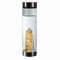 bewater Reusable gem Glass Water Bottle with a Chamber of Sparkling Citrine Gemstones at its core | Lead Free Glass | 500ml with a Wide Open Neck and Screw top lid. (bejoy Abundance)