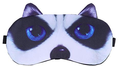 SUPVOX 3D Augenmaske Schlafmaske Schlafbrille mit Kühlkissen Heiß Kalt Therapie Schattierung für Männer Frauen für Entspannung Wellness (Huskies)