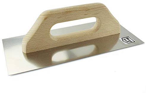 Metallkelle mit Holzgriff Glättekelle Zahnkelle Maurerkelle Abzieh 280 x 130 mm - MKK®