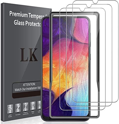 LK 3 Stück Schutzfolie Kompatibel mit Samsung Galaxy A50, 9H Härte Schutzfolie, HD Klar Displayschutzfolie, Kratzen Blasenfrei 2.5D Rand Einfacher Montage