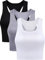 BOAO 3 Pieces Women's Floral Lace Tube Top Bra Bandeau Strapless Bras Seamless Stretchy Chest Wrap (Color Set 3, XL Size)