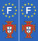 JINTORA - 2 Plaque immatriculation Voiture département Portugal - Autocollant Voiture - Résistant aux intempéries - Vinyle Durable - Facile à Coller - Accessoire déco Original