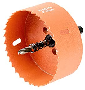 Meccion Lochsäge Bi-Metall, HSS, Schnelllochschneider mit Welle und Zentrierbohrer für Holz, Blech, Gipsplatten, weiches Metall, Kunststoff (85 mm)