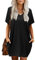 Beluring Damen Kleider Elegante V-Ausschnitt Kleid Mit Taschen Solide Partykleid Schwarz M
