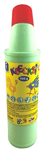 Feuchtmann 633.061-17 - KLECKSi Fingermalfarbe in Flasche, ca. 900 g, Neon-Grün, hochwertige Farbe für Kinder ab 2 Jahren, ideal für Kindergarten, Kita, Schule und Hort zum kreativen Spielen