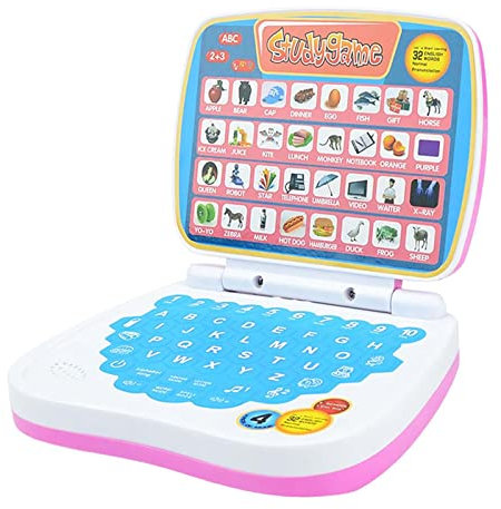 Milageto Kinder Lernen Laptop-Spielzeug, Lernspielcomputer, Spielzeug für die englische Früherziehung, interaktives Lernpad für Kinder, Tablet für Kinder,