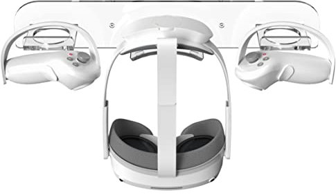 VR Stander for Meta Quest Pro / Pico 4 / Oculus Quest 2 Glasses Wall Storage Holder Stand Handle Wall Mount Storage Headset VR Gamepad Controller Travel (Transparent) V01