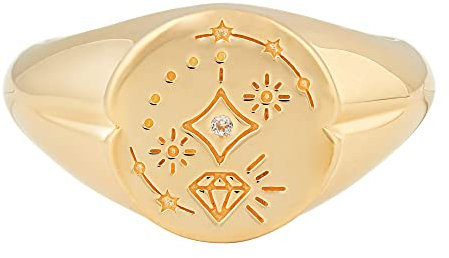 cai Damen Ring 925/- Sterling Silber vergoldet Weißtopas gelb 274270292V