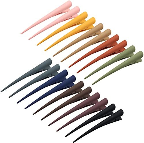 Cinaci 20 unidades/10 pares de pinzas de pelo de cocodrilo de plástico colorido de 4.7 pulgadas de largo para peinar el cabello, pasadores de pelo, accesorios para mujeres y niñas
