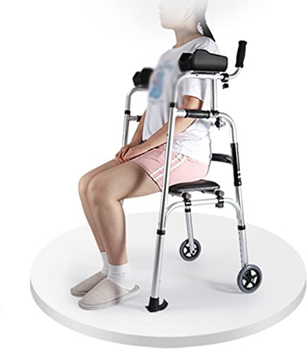 Joyfitness Gehwagen für Senioren,Höhenverstellbarer Gehrahmen,klappbarer Walker mit Rollen,Gehbock für Senioren