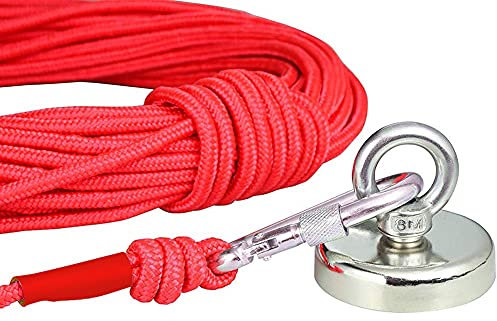 Corda Arrampicata,Corda Nylon 20 metri Corda di fuga di emergenza con fibbia arrampicata Fishing corda 8mm in nylon salvataggio di sicurezza corda intrecciata con serratura sicura ( Color : Red 20 Met