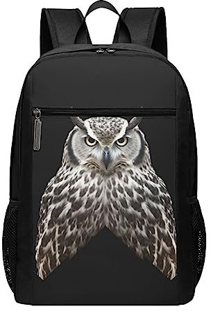 EVANEM Peaks Owl Laptop Rucksack Großer Rucksack Reiserucksack Freizeit Tagesrucksack Verstellbarer Gurt Gepäckhülle 43,2 cm, Schwarz , One size