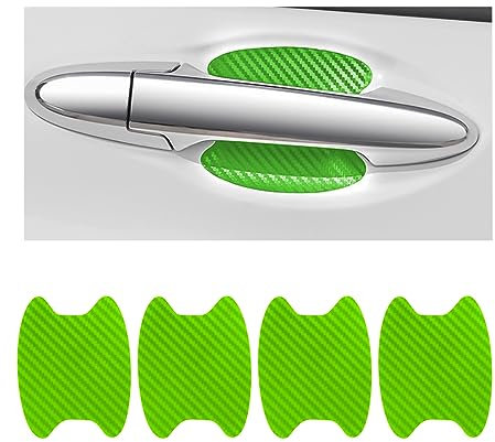 CGEAMDY 4PCS Exterior Car Stickers, Carbon Fiber Protection Film für Autofolie, Kratzfeste Schutzfolie, Universal Fit für die meisten Fahrzeuge (Grün)