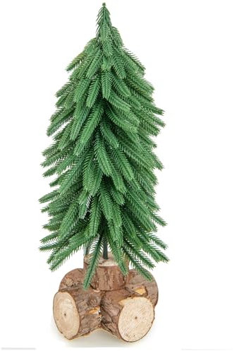 GOPLUS Mini-Weihnachtsbaum 40cm, Künstlicher Tannenbaum auf Holzfuß mit 200 PE-Zweigspitzen, Kleiner Christbaum für Weihnachten, Weihnachtsdeko für Zuhause, Büro & Geschäfte (40cm, klassisch)