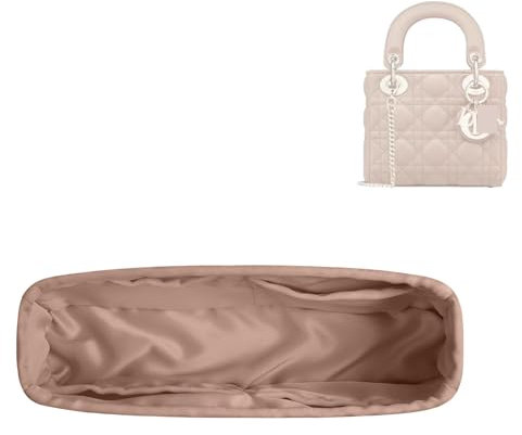 DGAZ Handtasche Tasche Organizer, Seide Tasche Innentasche für Lady Dior, Seidige Berührung Taschenorganizer Shaper Einsatz (Quebracho, Lady Dior Small)