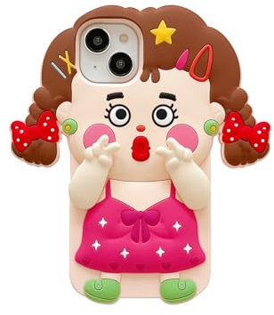 SGVAHY Case for iPhone 14 Pro Max Cute Kawaii 3D Cartoon Skirt Braid Girls Soft Silicone Bumper Shockproof Cover Protective Case for Kids Girls