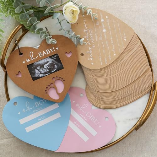 Kate Aspen 28654NA Baby Shower Prediction Advice Card Keepsake Book Heart Shape Babyparty-Spiel/Aktivität, Papier, Kraft-Teddybär-Vorhersage-Karte Andenken