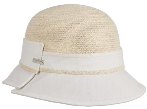 Seeberger Tiamina Stoffhut Sonnenhut Sommerhut Leinenhut Gartenhut (One Size - weiß)
