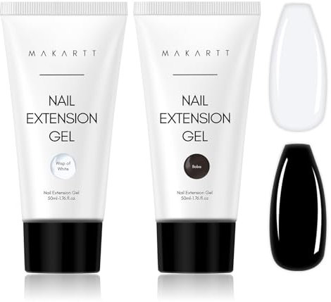 Makartt Poly Nail Extension Gel: Nail Thickening Acrylic Extension - Starter Clear Builder Polish Boba &Wisp of White