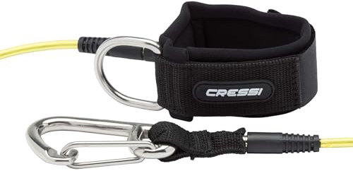 CRESSI Unisex-Adult Freediving W/Qr Carabineer Lanyard für die Verwendung als Guide beim Freitauchen, Schwarz/Transparent/Silber, Einheitsgröße