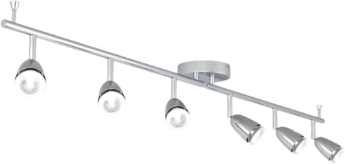 National Lighting Led Celing Lights Rotatable, 6 Way Ceiling Spolights, Black Finish, for Living Room, Kitchen, Bedroom, GU10 Led Compatible