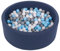 Selonis Blanda Piscina De Espuma 90X30cm/300 Bolas para Bebé Niño Redonda, Azul Marino: Blanco/Gris/Azul Claro