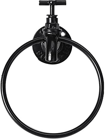 Vintage Handtuchring Wandmontage Handtuchring Rack Retro Küche Badezimmer Lagerregal Aufbewahrungsregal Badezimmerzubehör (Noir 15 cm)
